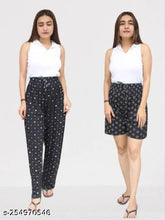 Maxi length cotton-blend printed pyjama pants for women (pack of 2), Indian origin